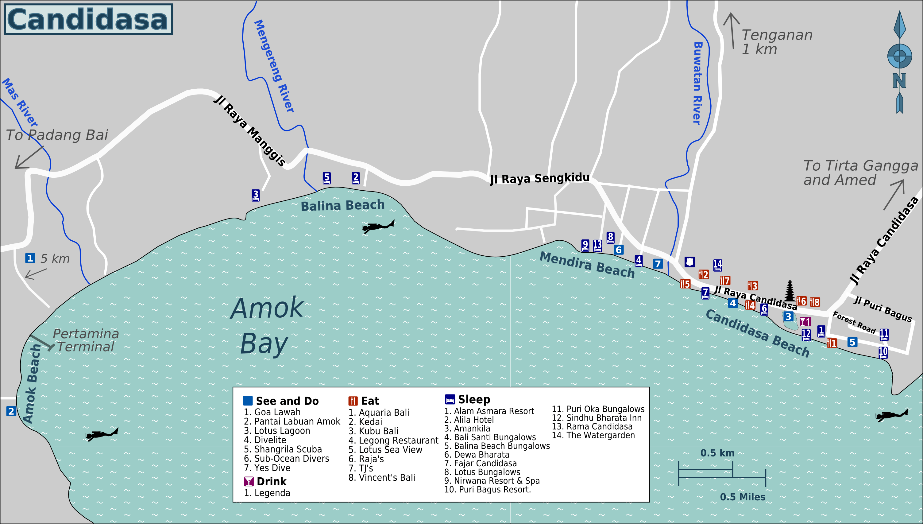 candidasa map