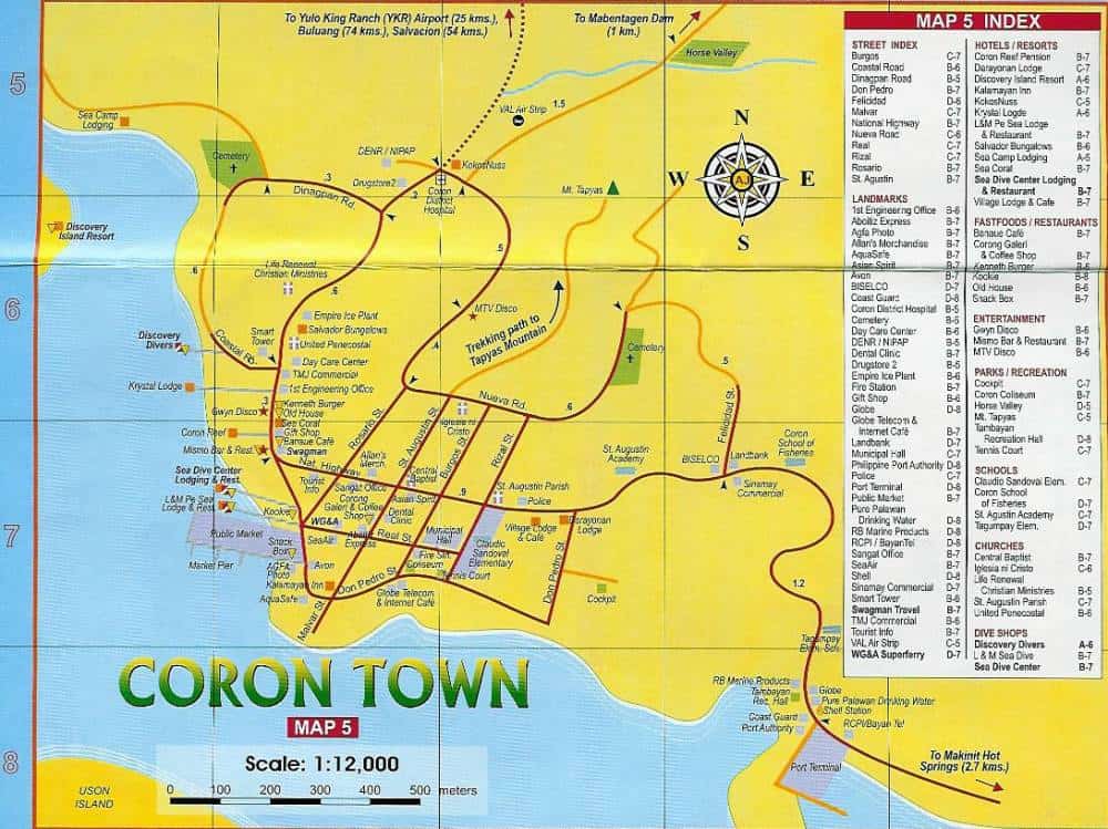 coron palawan tourist map