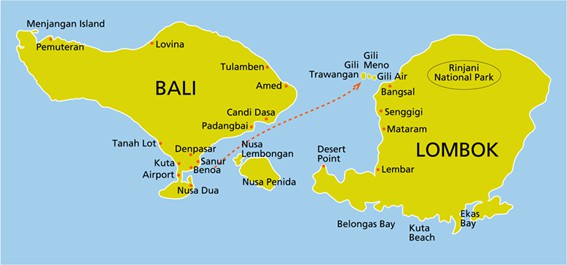 Gili Islands Map 