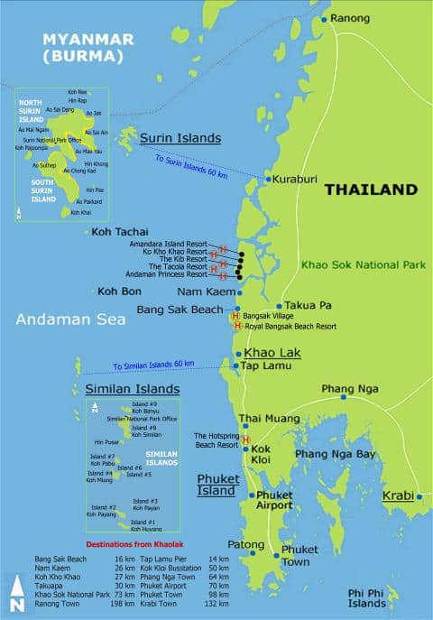 Khao Lak Thailand Map - Arleen Michelle