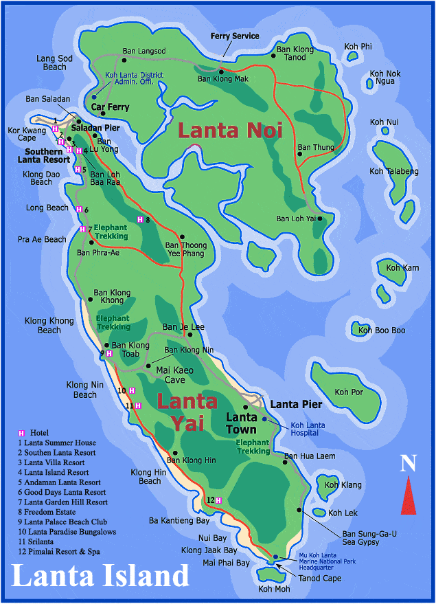 Resultado de imagen de koh lanta map