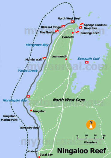 ningaloo reef map