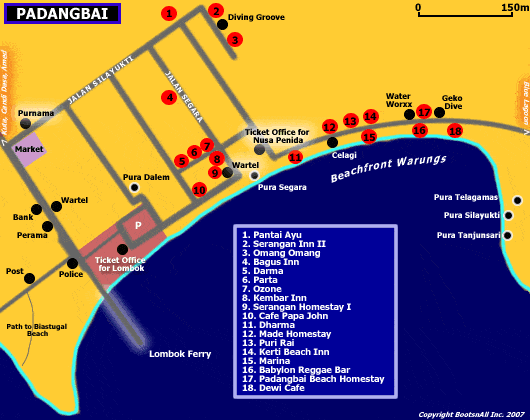 Detail Padang Bai Bali Location Map for Tourists,Location Map of Padang Bai Bali,Pura Tanjungsari Pura Silayukti Pura Telagamas Pura Segara Pura Dalem Little beach/pantai kecil/Bias Tugal Beach Blue Lagoon Beach Map,Padang Bai Accommodation Destinations Attractions Hotels maps