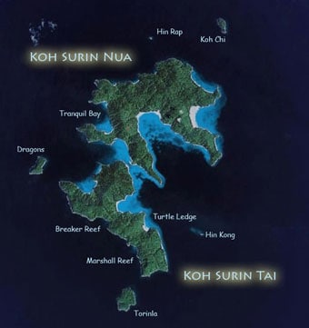 surin islands map
