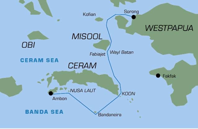 raja ampat liveaboard departure map