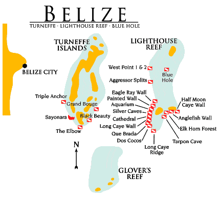 Belize liveaboards concentrate their regular itineraries around the magnificent atolls of Lighthouse Reef and Turneffe Atoll.