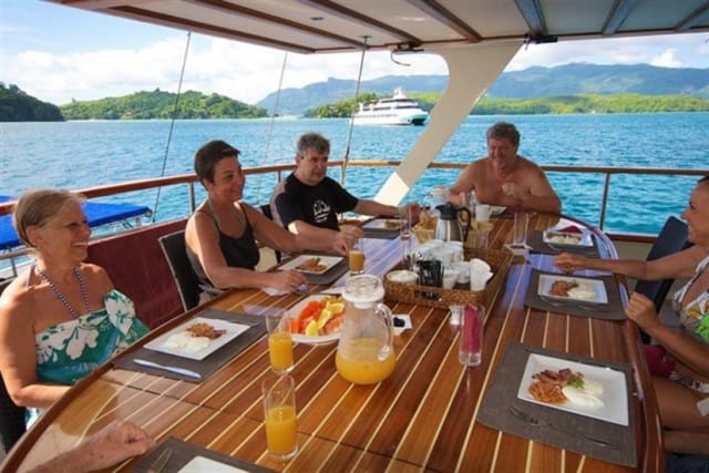mv galatea dining liveaboard review