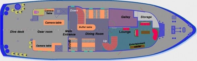 mv ocean hunter III floor plan liveaboard review