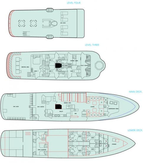 mv galapagos aggressor III deck plan liveaboard review