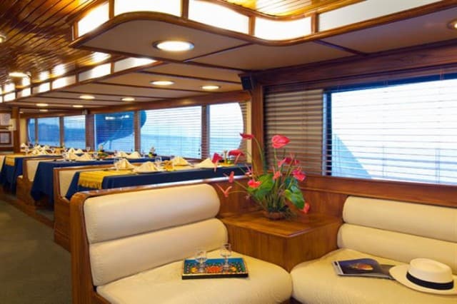 mv galapagos aggressor III dining area liveaboard review