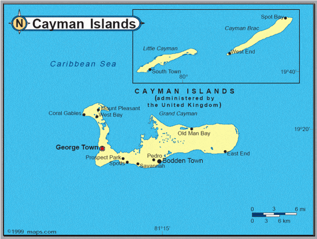 Cayman Islands Scuba Diving Map