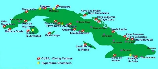 cuba liveaboard diving map