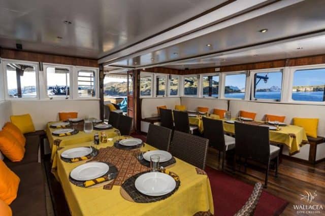 mv ambai dining area liveaboard review