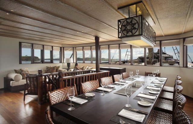 dining lounge alila purnama luxury liveaboard indonesia