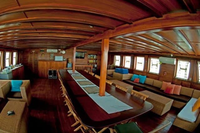 aurora liveaboard indonesia dining and lounge