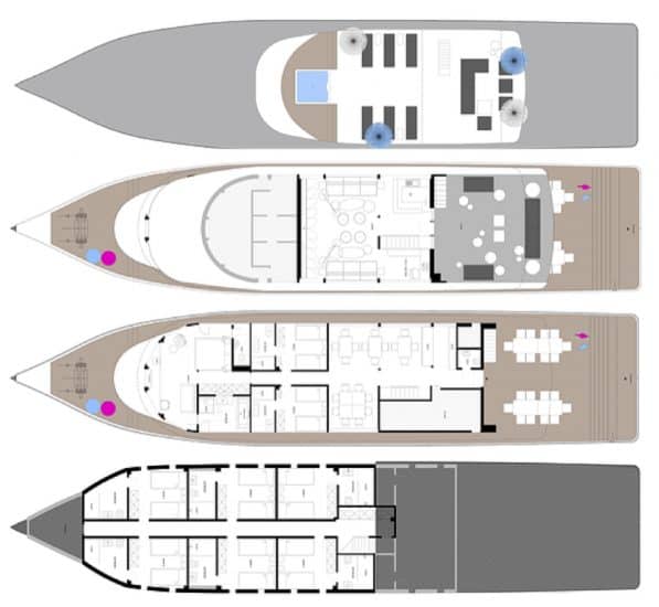 deck plan azalea liveaboard diving cruise maldives 