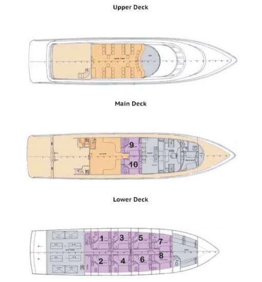 deck plan contessa mia liveaboard red sea diving