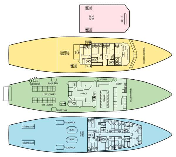 deck plan okeanos aggressor liveaboard costa rica diving