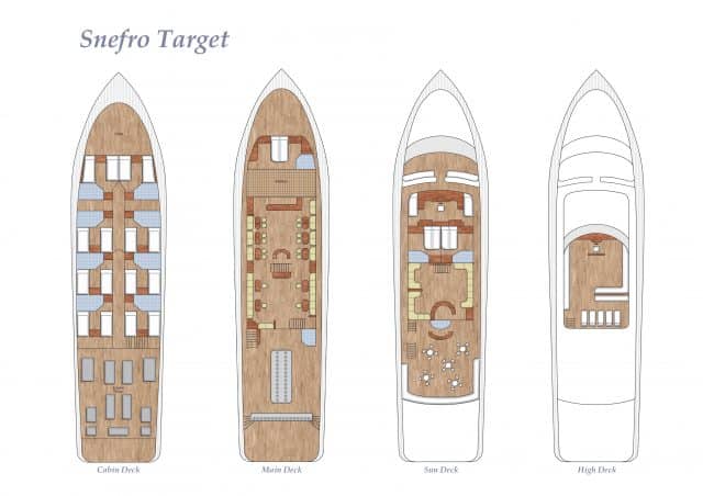 deck plan of the snefro target liveaboard diving red sea 